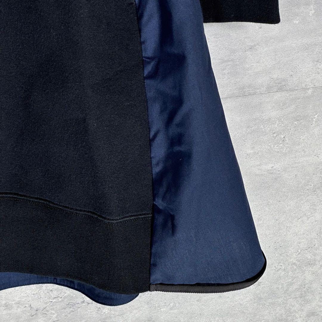 『sacai』サカイ (1) スウェット切り替えワンピース / ネイビー