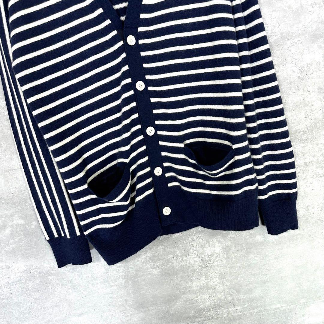 『sacai』サカイ (2) ボーダーカーディガン / ネイビー