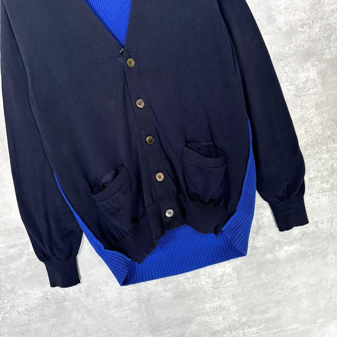 『sacai』 サカイ (2) 異素材 ドッキングカーディガン