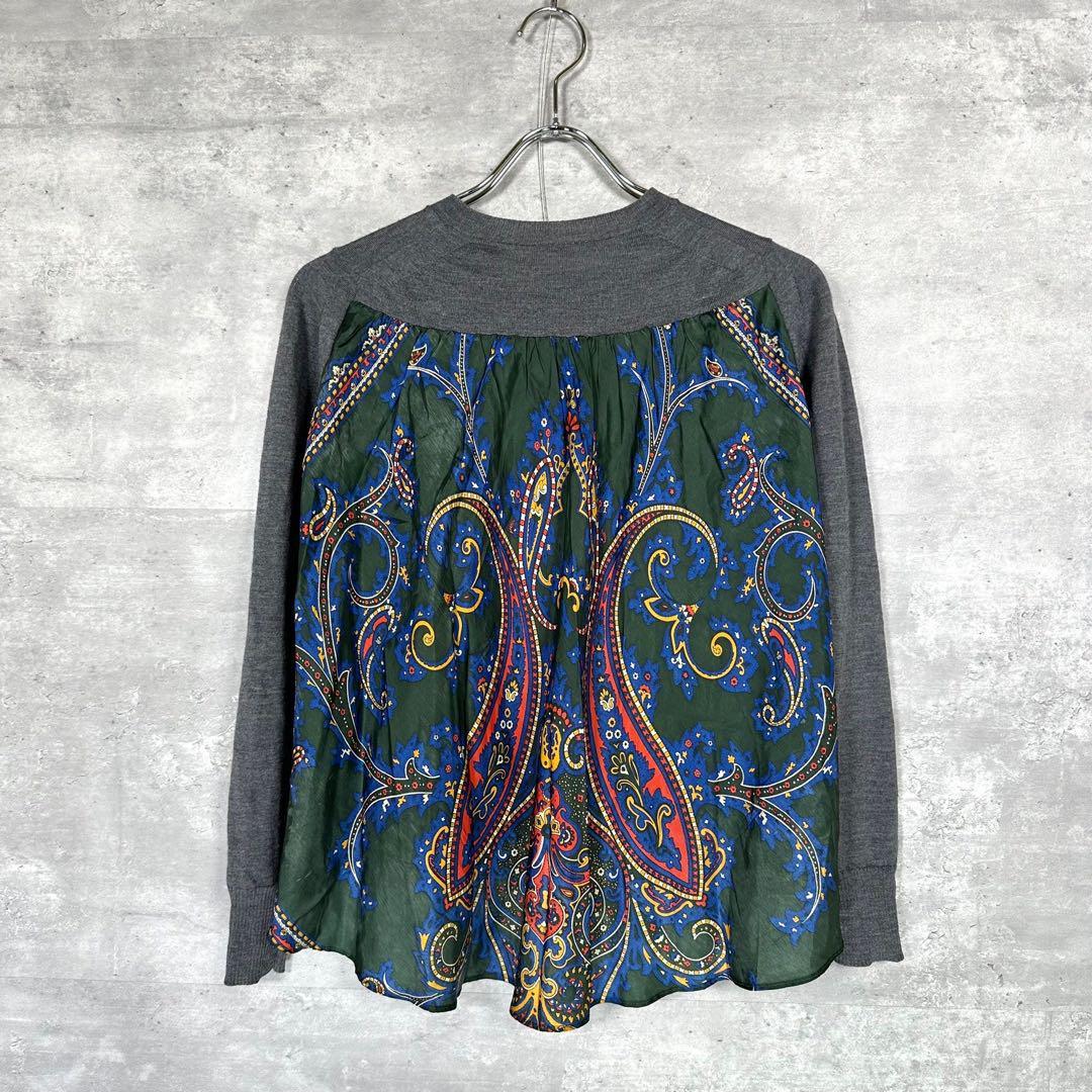 『sacai』サカイ (1) ドッキング ニットカーディガン