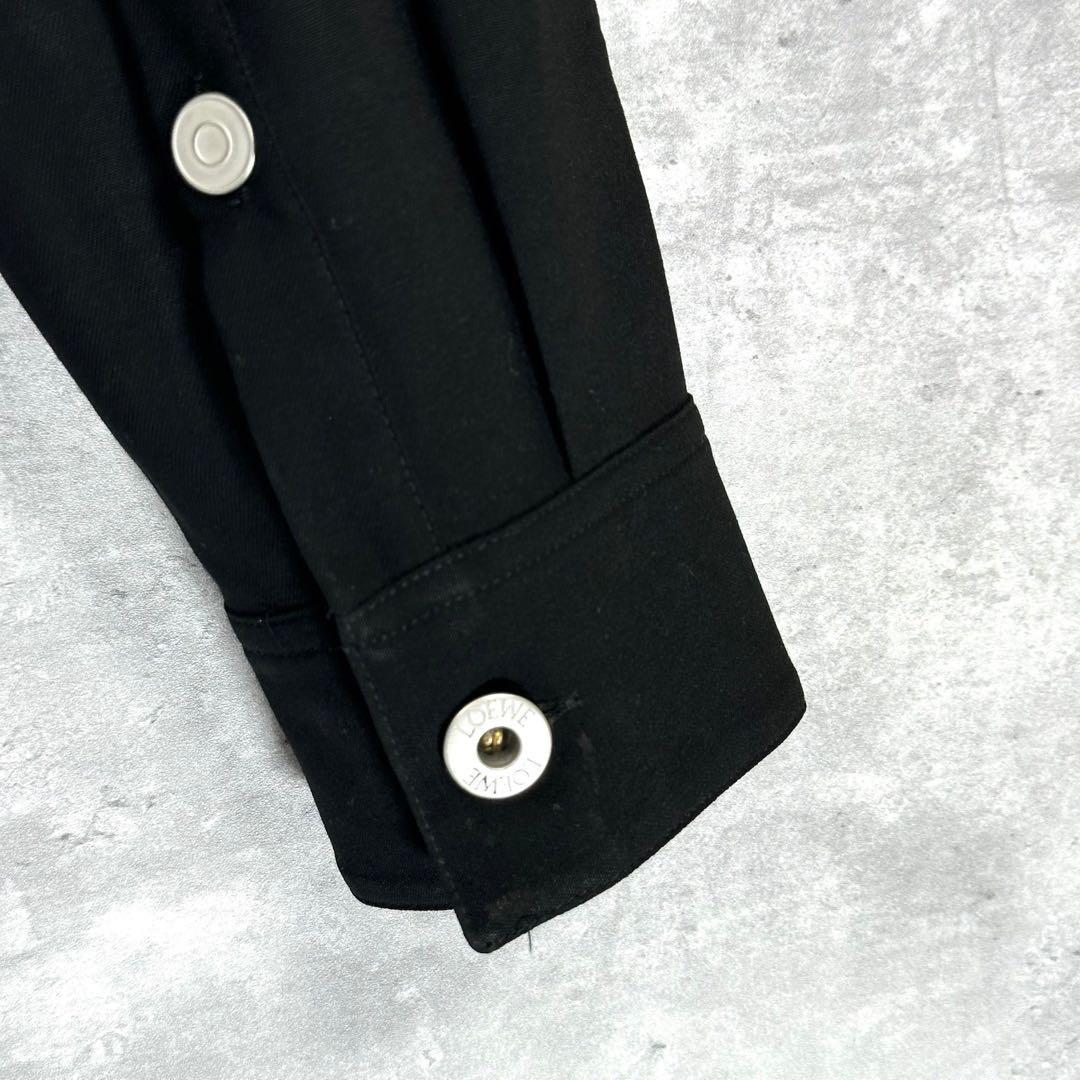 『LOEWE』ロエベ (37) レザーパッチ シャツ