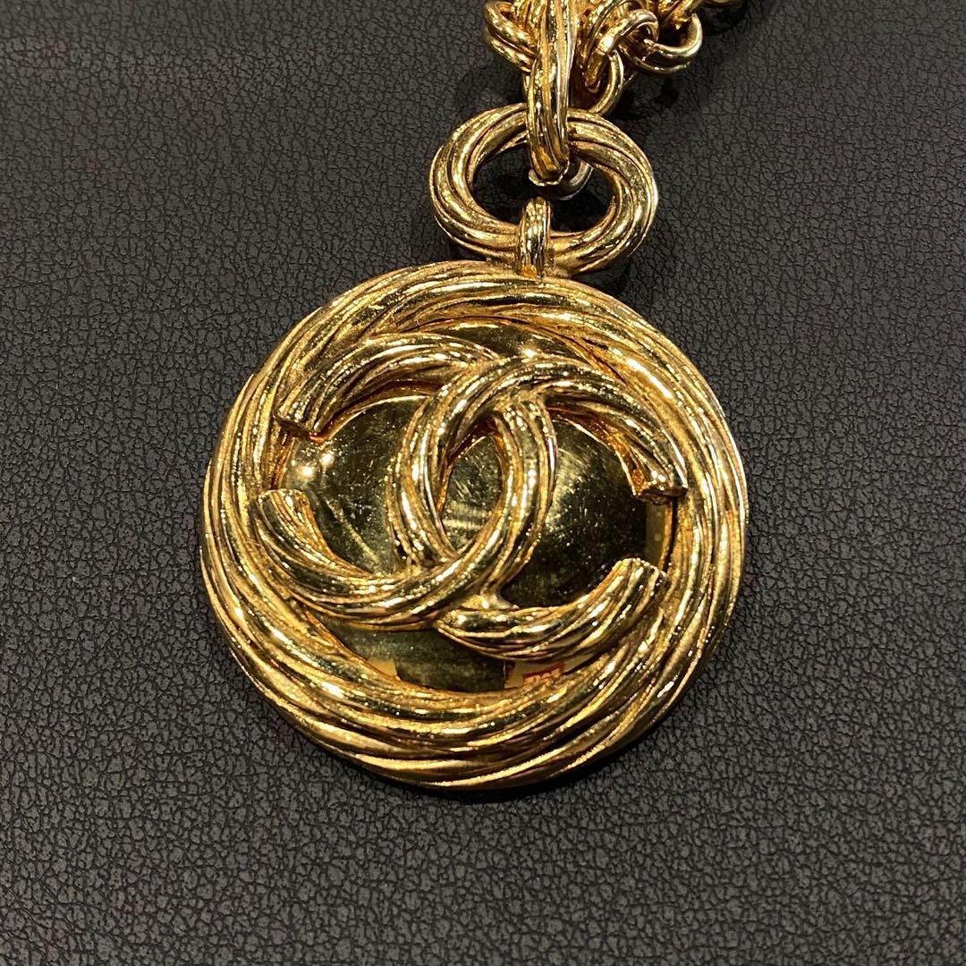 『CHANEL』 シャネル ココマーク ミラーネックレス / ゴールド
