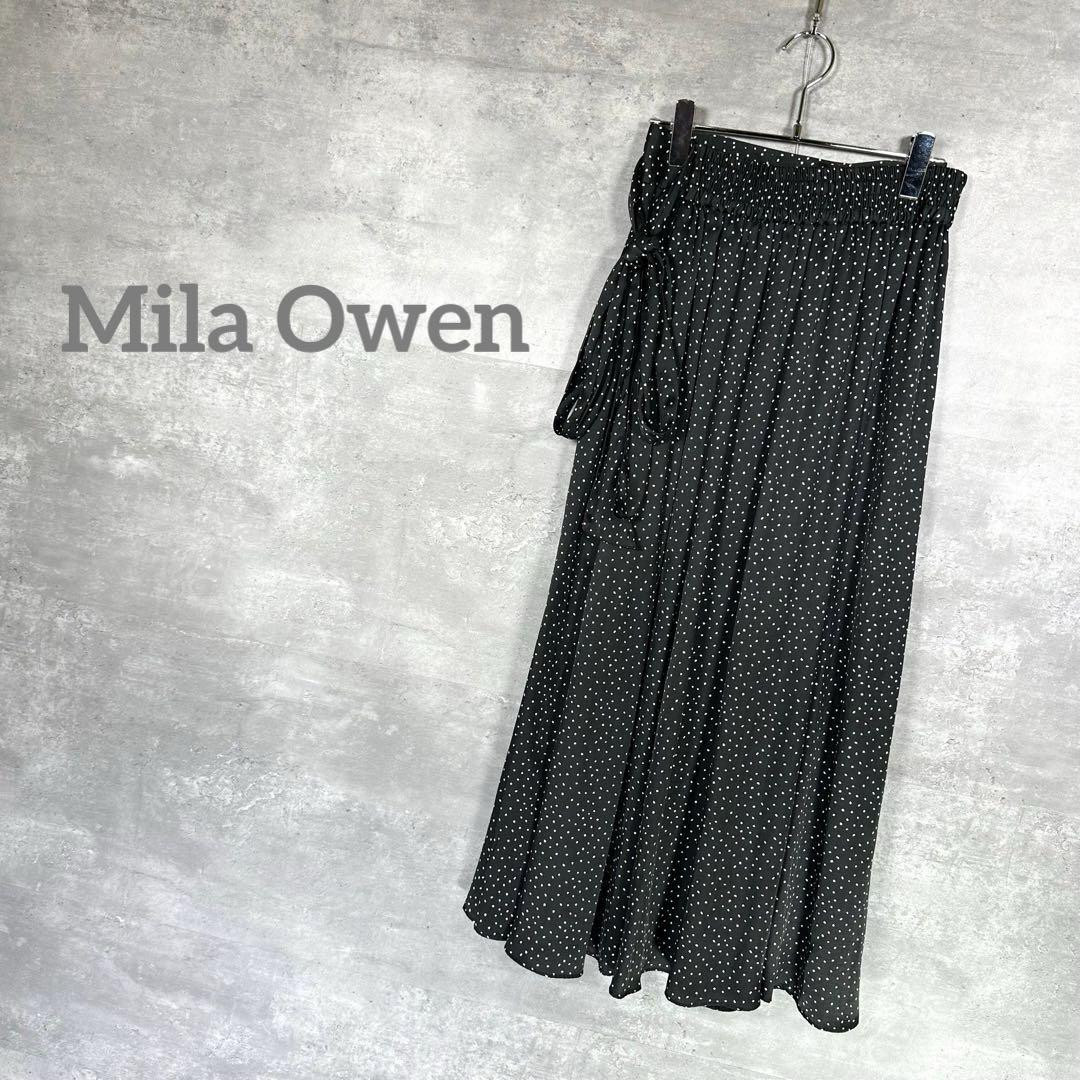 『Mila Owen』 ミラオーウェン (F) ドット柄 ラップスカート