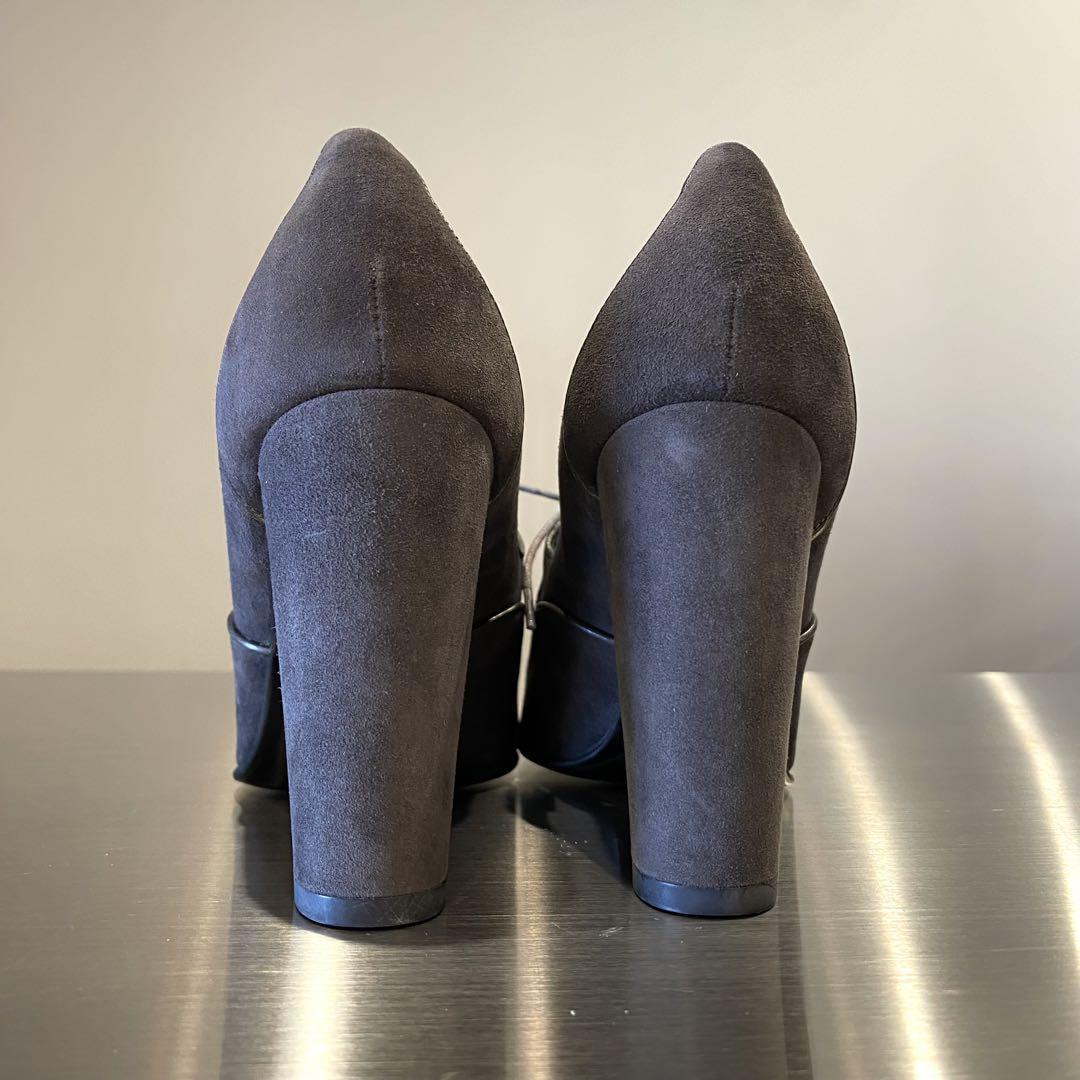 『HERMES』 エルメス (35.5) スウェード ヒールパンプス