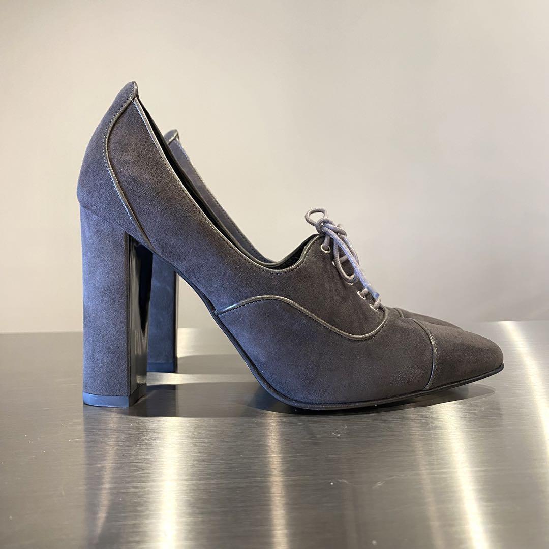 『HERMES』 エルメス (35.5) スウェード ヒールパンプス