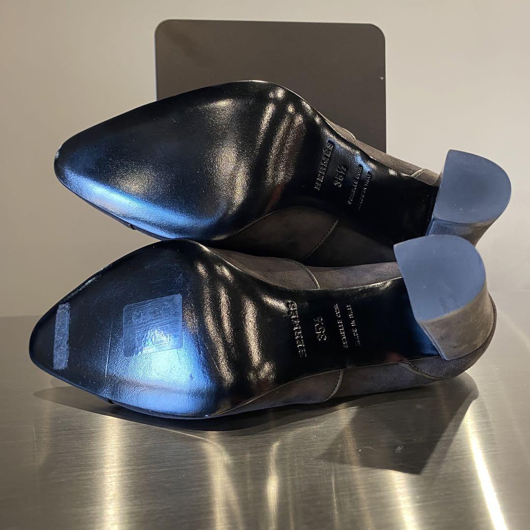 『HERMES』 エルメス (35.5) スウェード ヒールパンプス