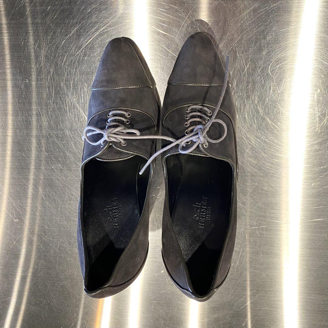 『HERMES』 エルメス (35.5) スウェード ヒールパンプス