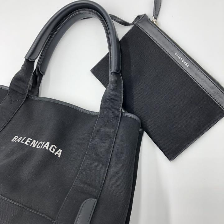 『BALENCIAGA』バレンシアガ ネイビーカバス S ハンドバック