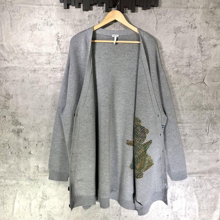 『LOEWE』ロエベ (L) モヘヤ混ロングカーディガン /オーバーサイズ