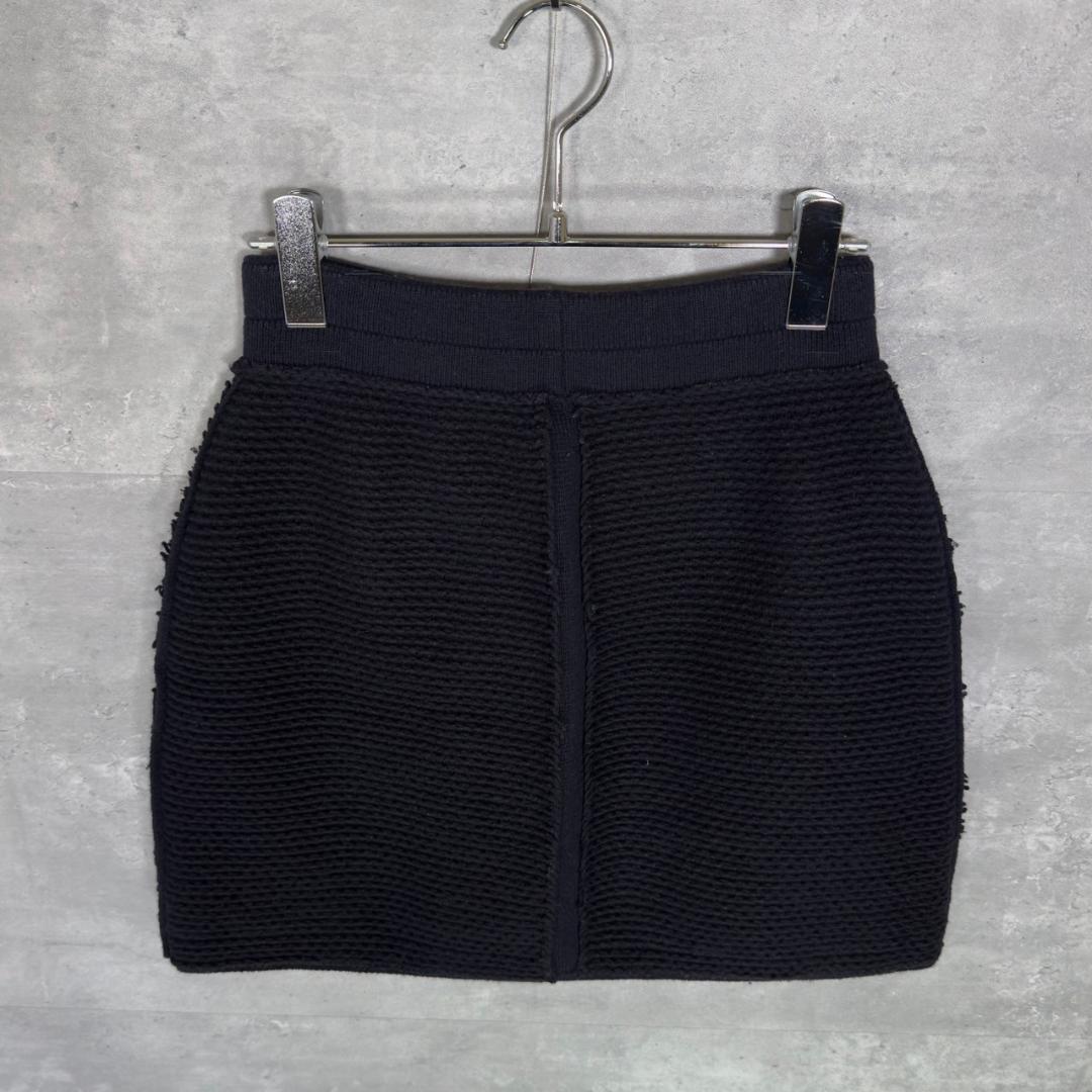『CHANEL』シャネル (36) ニット切替ミニ丈スカート