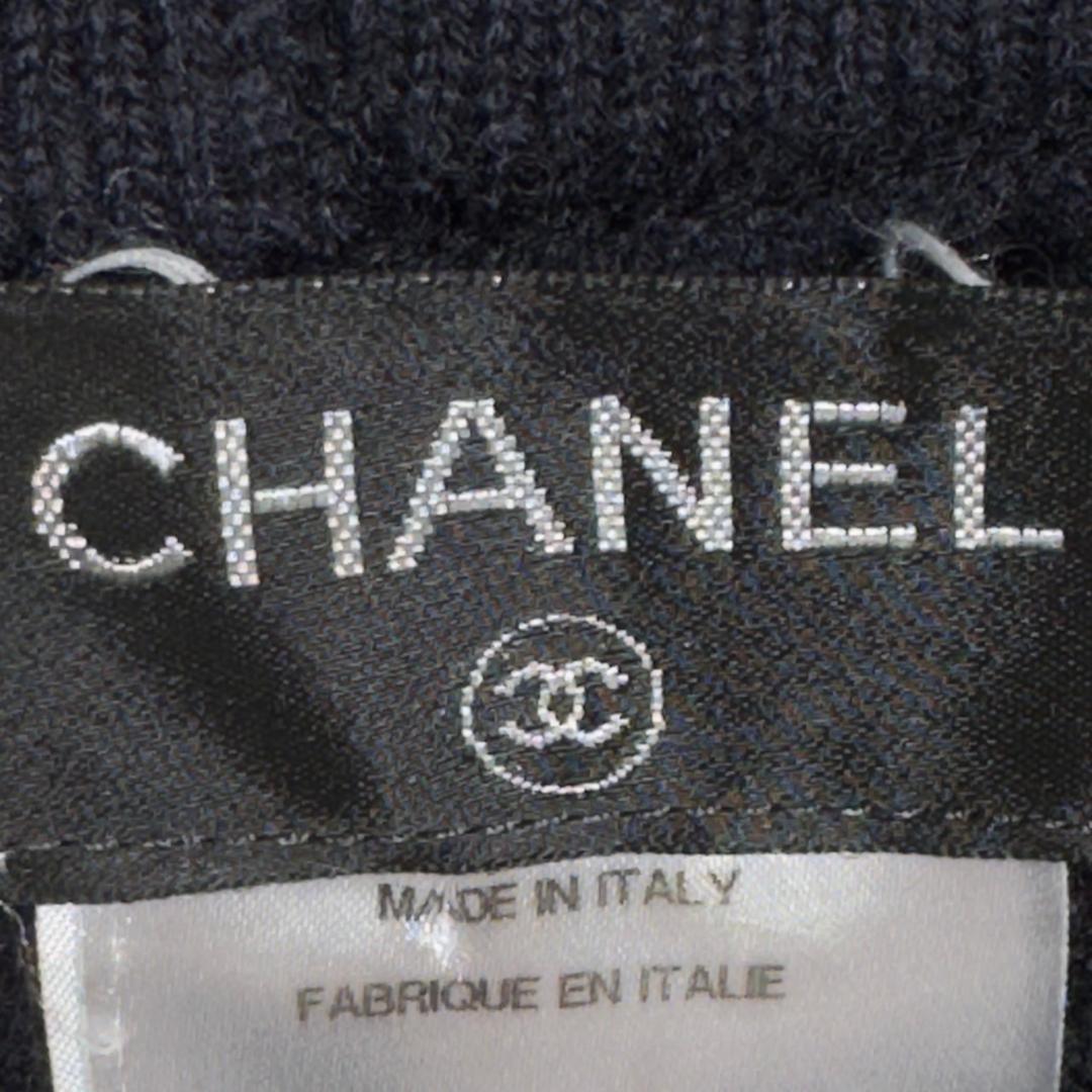 『CHANEL』シャネル (36) ニット切替ミニ丈スカート