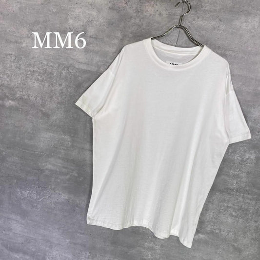 『MM6』エムエムシックス (M) オーバーサイズ無地半袖Tシャツ