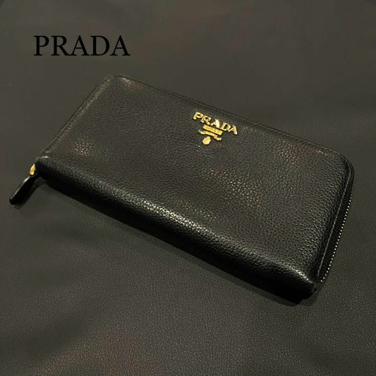 『PRADA』プラダ シュリンクレザーロングウォレット