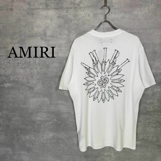 『AMIRI』アミリ (M) ロゴプリントクルーネック Tシャツ