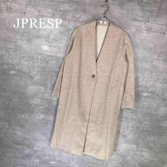 『J.PRESS』ジェイプレス ノーカラーロングコート