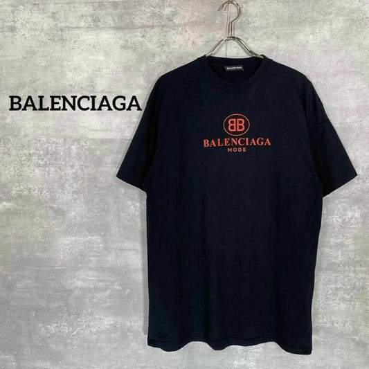 『BALENCIAGA』バレンシアガ (XS) BBロゴ 半袖BIG Tシャツ