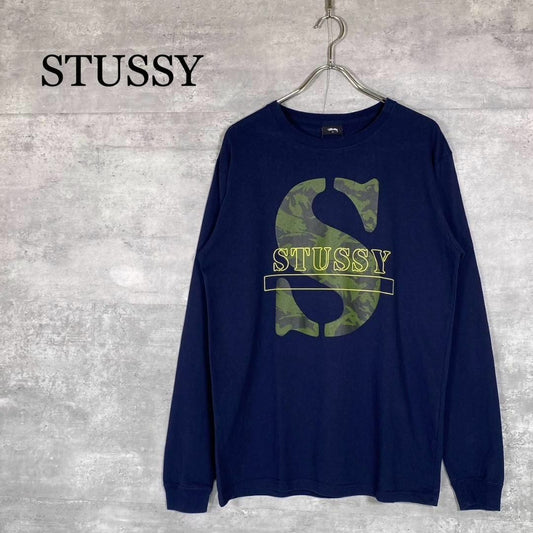 『STUSSY』ステューシー (M) フロントロゴプリント ロングTシャツ