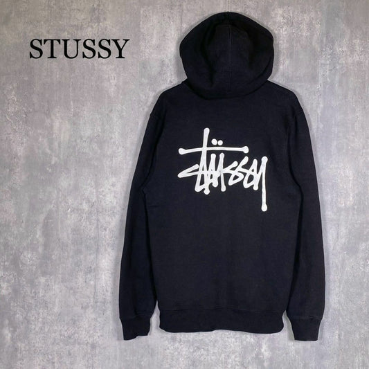 『STUSSY』ステューシー (M) バックロゴ プリント ジップフーディー
