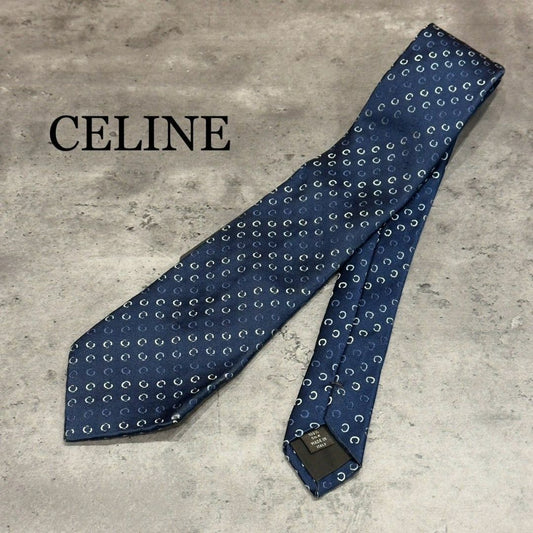 『CELINE』セリーヌ 総柄 シルクネクタイ