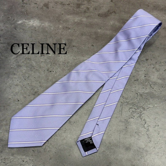 『CELINE』セリーヌ ストライプ柄 シルクネクタイ