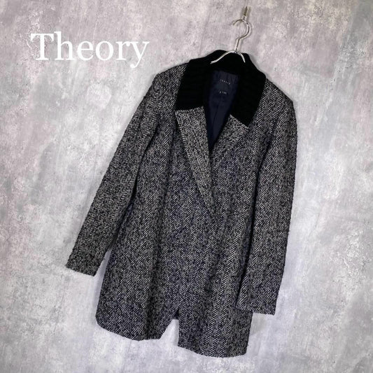 『Theory』セオリー (L) ツイードドレスロングコート