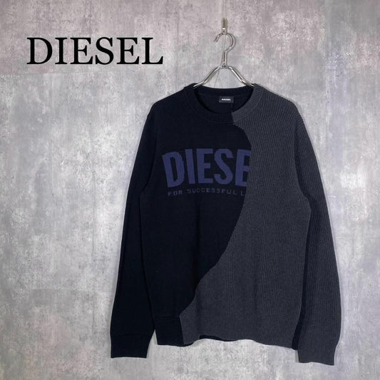 『DIESEL』ディーゼル (L) フロントロゴ クルーネック セーター