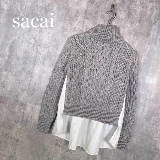 『sacai』サカイ (1) ドッキング 切り替え フレアニット