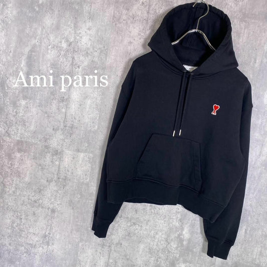 『Ami paris』アミパリス (M) ワンポイント刺繍ロゴ　パーカー
