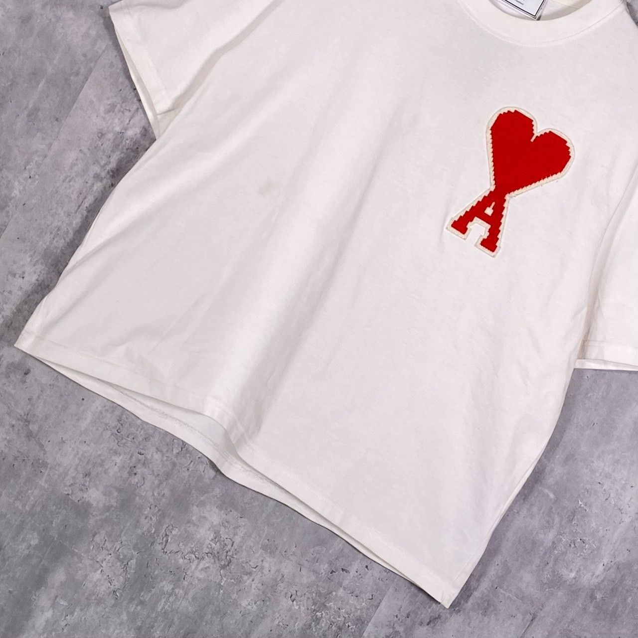 『Ami Alexandre Mattiussi』アミアレキサンドルマティッシュ (M) 刺繍ロゴ Tシャツ