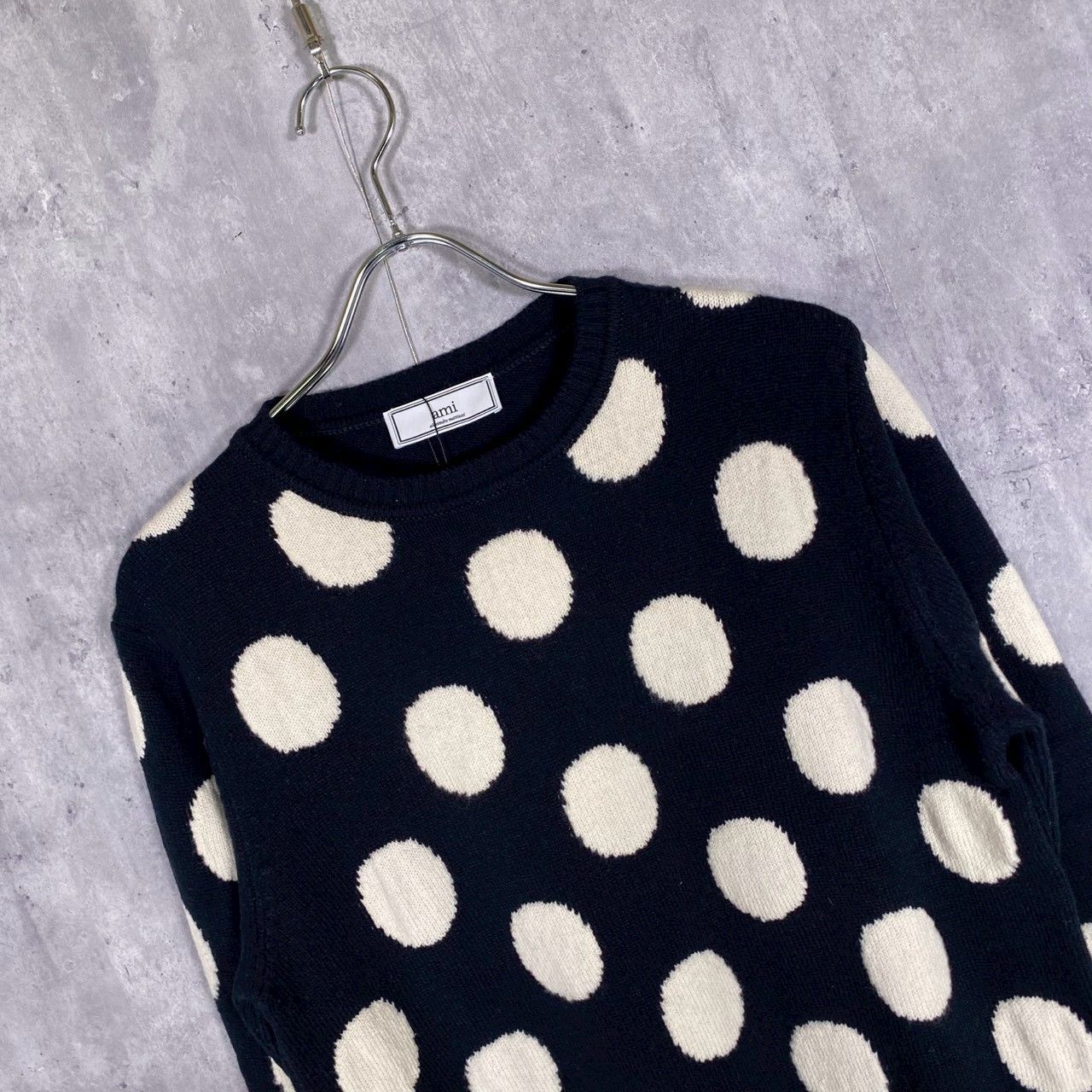 『Ami Alexander Mattiussi』アミアレキサンドルマティッシュ (S) ドット柄長袖 ニット セーター