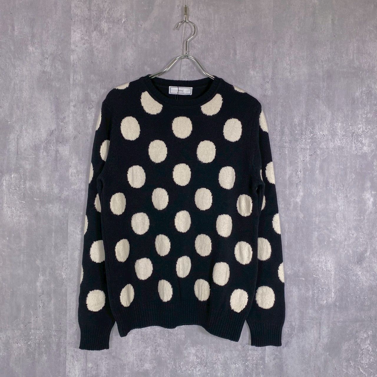 『Ami Alexander Mattiussi』アミアレキサンドルマティッシュ (S) ドット柄長袖 ニット セーター