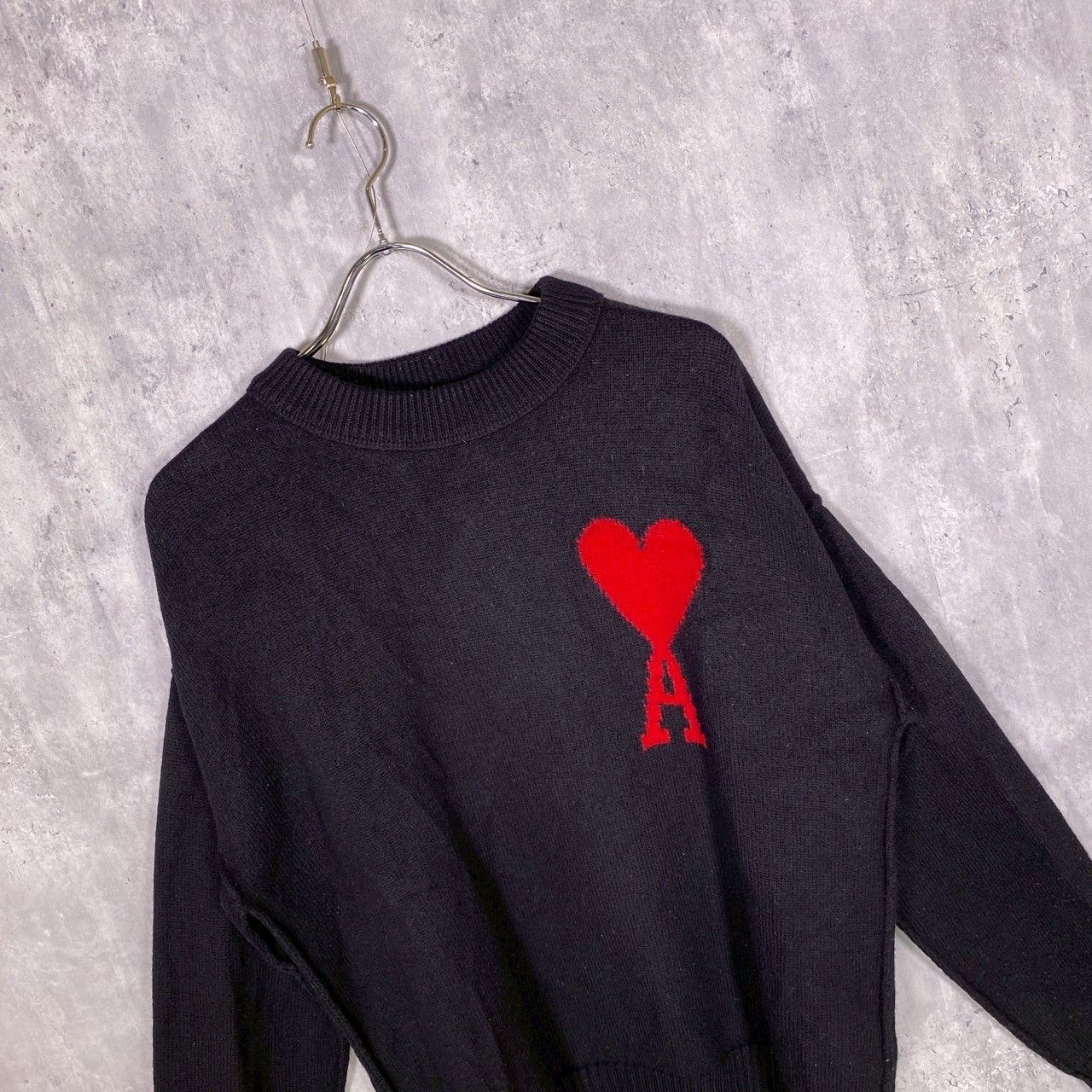 『AMI PARIS』アミパリス (M) ワンポイントロゴニット