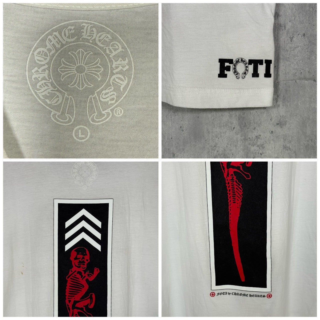 『CHROME HEARTS』クロムハーツ (L) プリントクルーネックTシャツ