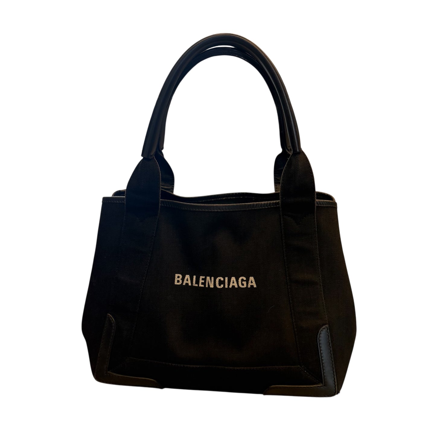 『BALENCIAGA』バレンシアガ ネイビーカバス S ハンドバック