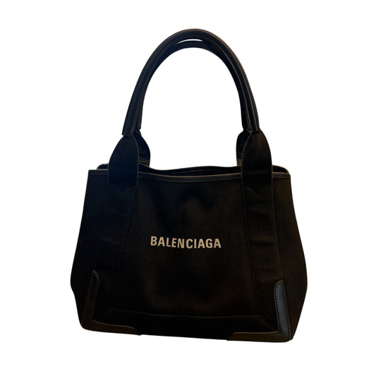 『BALENCIAGA』バレンシアガ ネイビーカバス S ハンドバック