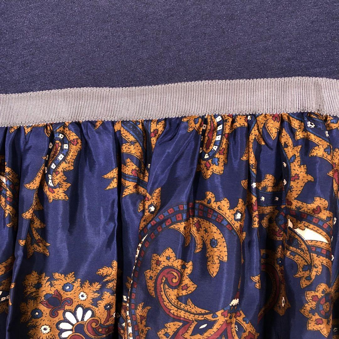 『sacai』サカイ (2) スカーフ切替ワンピース / ネイビー