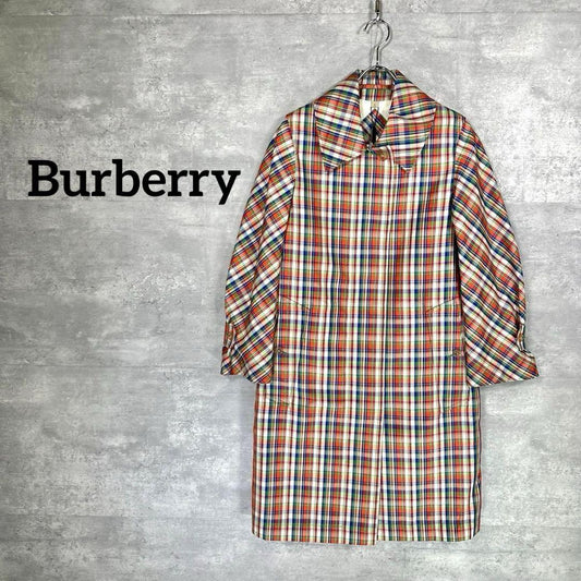 『Burberry』バーバリー (38) チェック柄 ステンカラーコート