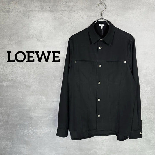 『LOEWE』ロエベ (37) レザーパッチ シャツ