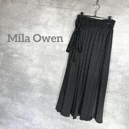 『Mila Owen』 ミラオーウェン (F) ドット柄 ラップスカート