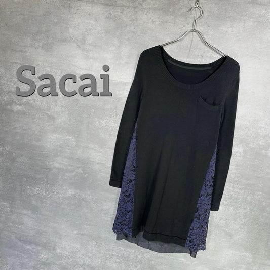 『Sacai』サカイ (2) ドッキングニット ワンピース